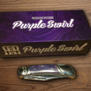 Rough Ryder Lockback Folding Knife 2.75" Stainless Steel Blade Purple Swirl Acrylic Handle.