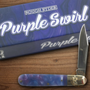 Rough Ryder Small Barlow Folding Knife Stainless Steel Blade Purple Swirl Synthetic Handle.