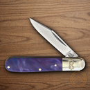 Rough Ryder Small Barlow Folding Knife Stainless Steel Blade Purple Swirl Synthetic Handle.