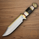 Rough Ryder Fixed Knife 8.25" Stainless Steel Blade Stacked Leather/white Bone Handle.