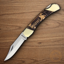 Rough Ryder Big Foot Folding Knife 4" Stainless Steel Blade Wood Handle.