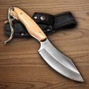 Rough Ryder Big Foot Hunter Fixed Knife 3.25" Stainless Steel Blade Wood Handle.