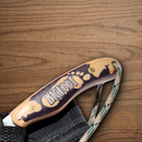 Rough Ryder Big Foot Hunter Fixed Knife 3.25" Stainless Steel Blade Wood Handle.