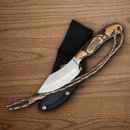 Rough Ryder Big Foot Hunter Fixed Knife 3.25" Stainless Steel Blade Wood Handle.