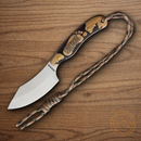 Rough Ryder Big Foot Hunter Fixed Knife 3.25" Stainless Steel Blade Wood Handle.
