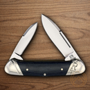 Rough Ryder  Canoe Pocket Knife Stainless Steel Blades Denim Micarta Handle.