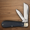 Rough Ryder Half Hawk Pocket Knife T10 High-Speed Tool Steel Blades Denim Micarta Handle.