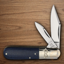 Rough Ryder Barlow Pocket Knife Stainless Steel Blades Denim Micarta Handle