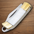 Rough Ryder Miniature Folding Knife Stainless Steel Blade Mother Of Pearl Handle
