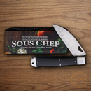 Rough Ryder Chef Folding Knife 4" Stainless Steel Blade Black Micarta Handle