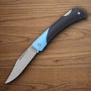 Rough Ryder Folding Knife 2.5" VG-10 Steel Blade Black/Blue Aluminum Handle