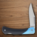 Rough Ryder Folding Knife 2.5" VG-10 Steel Blade Black/Blue Aluminum Handle