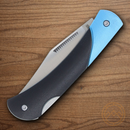 Rough Ryder Folding Knife 2.5" VG-10 Steel Blade Black/Blue Aluminum Handle