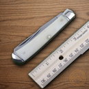 Rough Ryder Trapper Pocket Knife Stainless Steel Blades White Bone Handle