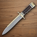 Rough Ryder Fixed Knife 8.5" Stainless Steel Blade Stacked Leather Handle