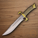 Rough Ryder Fixed Knife 10.25" Stainless Steel Blade Gold Wire Wrapped Handle