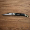 Rough Ryder Toothpick Folding Knife 4" Carbon Steel Blade Black Micarta Handle