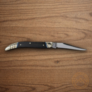 Rough Ryder Toothpick Folding Knife 4" Carbon Steel Blade Black Micarta Handle