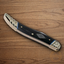 Rough Ryder Toothpick Folding Knife 4" Carbon Steel Blade Black Micarta Handle