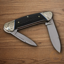 Rough Ryder Canoe Pocket Knife Carbon Steel Blades Black Micarta Handle