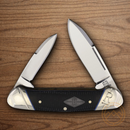 Rough Ryder Canoe Pocket Knife Carbon Steel Blades Black Micarta Handle