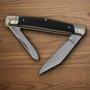Rough Ryder Whittler Pocket Knife Carbon Steel Blades Black Micarta Handle