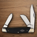 Rough Ryder Stockman Pocket Knife Carbon Steel Blades Black Micarta Handle
