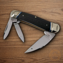 Rough Ryder Seahorse Whittler Pocket Knife Carbon Steel Blades Black Micarta Handle