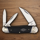 Rough Ryder Seahorse Whittler Pocket Knife Carbon Steel Blades Black Micarta Handle