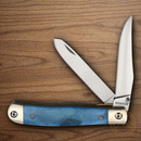 Rough Ryder Trapper Pocket Knife Stainless Steel Blades Blue Bone Handle