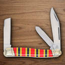 Rough Ryder Texas Stockman Pocket Knife Stainless Steel Blades Black/Red/Yellow Bone Handle