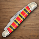 Rough Ryder Texas Stockman Pocket Knife Stainless Steel Blades Black/Red/Yellow Bone Handle