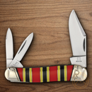 Rough Ryder Whittler Pocket Knife Stainless Steel Blades Black/Red/Yellow Bone Handle