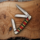 Rough Ryder Stockman Pocket Knife 440A Steel Blades Snakeskin Synthetic Handle