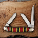 Rough Ryder Stockman Pocket Knife 440A Steel Blades Snakeskin Synthetic Handle