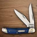 Rough Ryder Copperhead Pocket Knife Stainless Steel Blades Blue Bone Handle