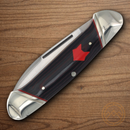 Rough Ryder Canoe Pocket Knife Stainless Steel Blades Black/Red Micarta Handle