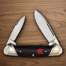 Rough Ryder Canoe Pocket Knife Stainless Steel Blades Black/Red Micarta Handle