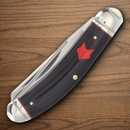 Rough Ryder Sowbelly Trapper Pocket Knife Stainless Steel Blades Black/Red Micarta Handle