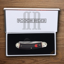 Rough Ryder Sowbelly Trapper Pocket Knife Stainless Steel Blades Black/Red Micarta Handle