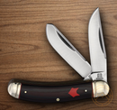 Rough Ryder Sowbelly Trapper Pocket Knife Stainless Steel Blades Black/Red Micarta Handle