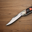 Rough Ryder Desert Fox Pocket Knife Stainless Steel Blades Black/Orange Micarta Handle