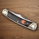 Rough Ryder Desert Fox Pocket Knife Stainless Steel Blades Black/Orange Micarta Handle