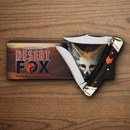 Rough Ryder Desert Fox Pocket Knife Stainless Steel Blades Black/Orange Micarta Handle