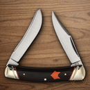 Rough Ryder Desert Fox Pocket Knife Stainless Steel Blades Black/Orange Micarta Handle