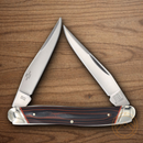 Rough Ryder Desert Fox Muskrat Pocket Knife Stainless Steel Blades Black/Orange Micarta Handle