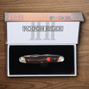 Rough Ryder Desert Fox Muskrat Pocket Knife Stainless Steel Blades Black/Orange Micarta Handle