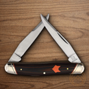 Rough Ryder Desert Fox Muskrat Pocket Knife Stainless Steel Blades Black/Orange Micarta Handle