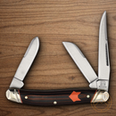 Rough Ryder Desert Fox Stockman Pocket Knife Stainless Steel Blades Black/Orange Micarta Handle