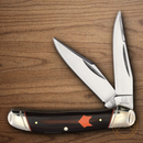 Rough Ryder Desert Fox Copperhead Pocket Knife Stainless Steel Blades Black/Orange Micarta Handle